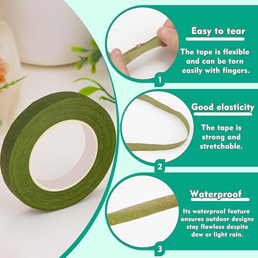 Floral Tape, 1/2inch Flower Tape, Wedding Bouquet - Image 3