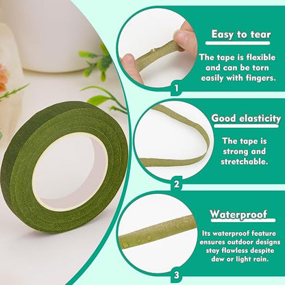 Floral Tape, 1/2inch Flower Tape, Wedding Bouquet - Image 3