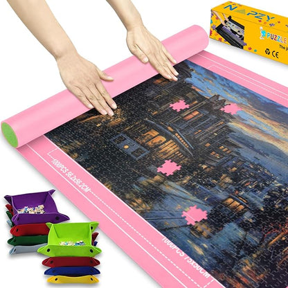 Napzy Puzzle Mat Rollup Puzzles Organizer 1500 1000 500PCS Puzzled Mat Pink Has by Unknown