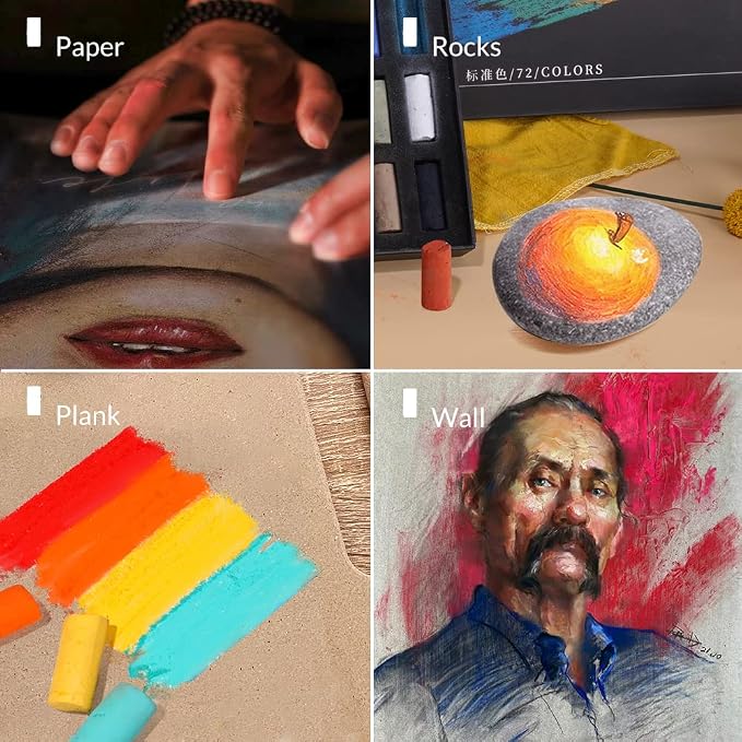 Paul Rubens Professional Soft Pastels, Handmade 72 Vibrant Colors Chalk Pastels - Image 4