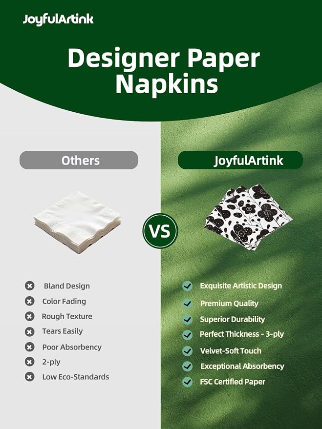 80 pack Designer Cocktail Beverage Napkins, 3-Ply 5x5-inches Disposable - Image 7