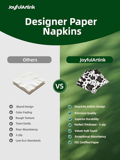 80 pack Designer Cocktail Beverage Napkins, 3-Ply 5x5-inches Disposable - Image 7