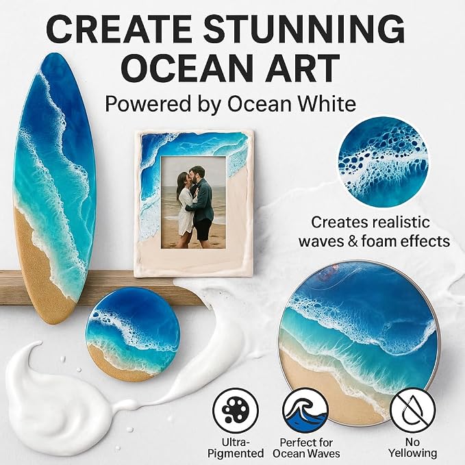 Ocean White Epoxy Resin Pigment Paste XL – High Concentration Dye - Image 2