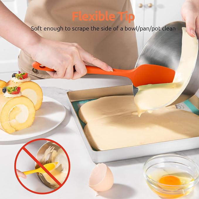 U-Taste Silicone Spatula Set: 600ºF High Heat Resistant, Seamless Food Grade - Image 4