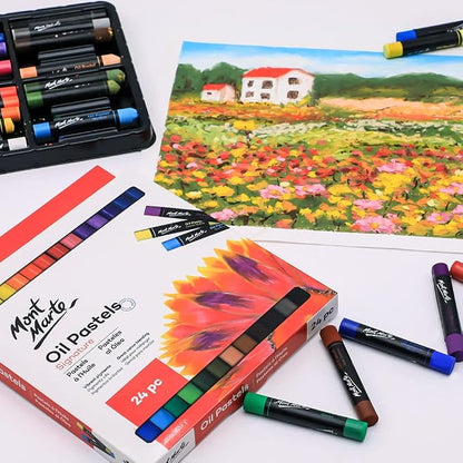 Mont Marte Oil Pastels Signature 24pc, 24 Assorted Colors, Vibrant Oil Pastel - Image 4