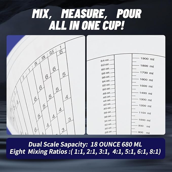 15 PACK Paint Mixing Cups by KEHE REFINISH, 64 oz, Disposable or Reusable - Image 6