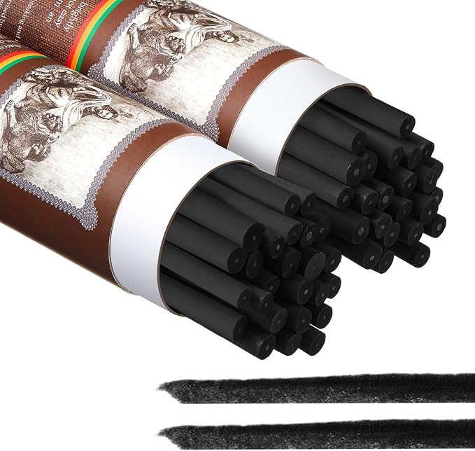 Gueevin 50 Pcs Willow Charcoal Sticks, Willow Charcoal, and Fine Art Christmas by Gueevin