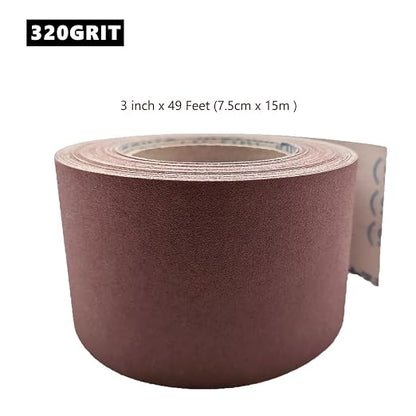 320 Grit Sandpaper Roll, 3 Inch x 49 Feet Emery Cloth Roll Aluminum Oxide - Image 3