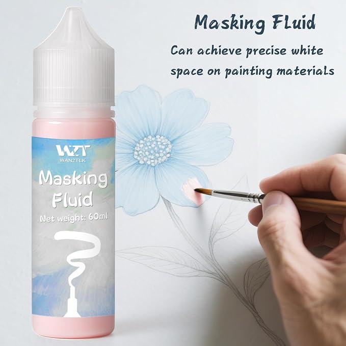 Masking Fluid for Watercolor Painting 60ml Red - Image 2