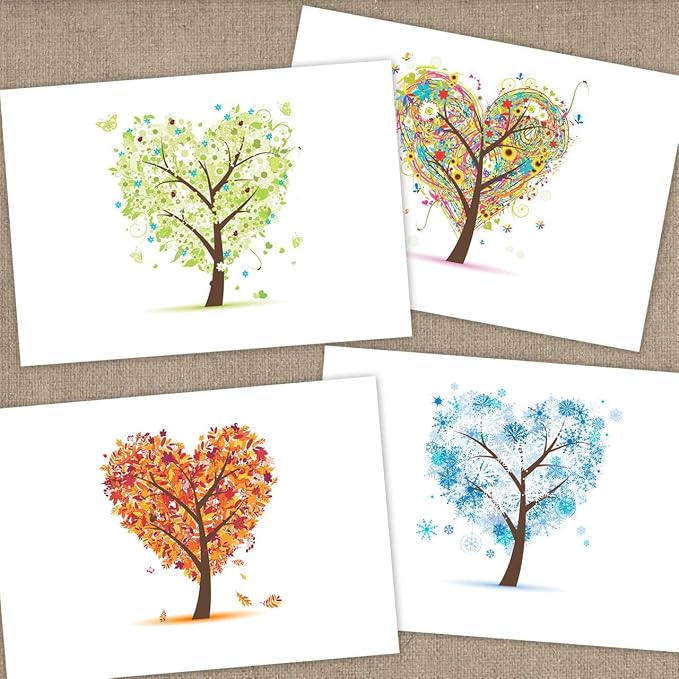 Seasons of Life Note Card Assortment Pack/Set Of 24 Greeting Cards And White - Image 4
