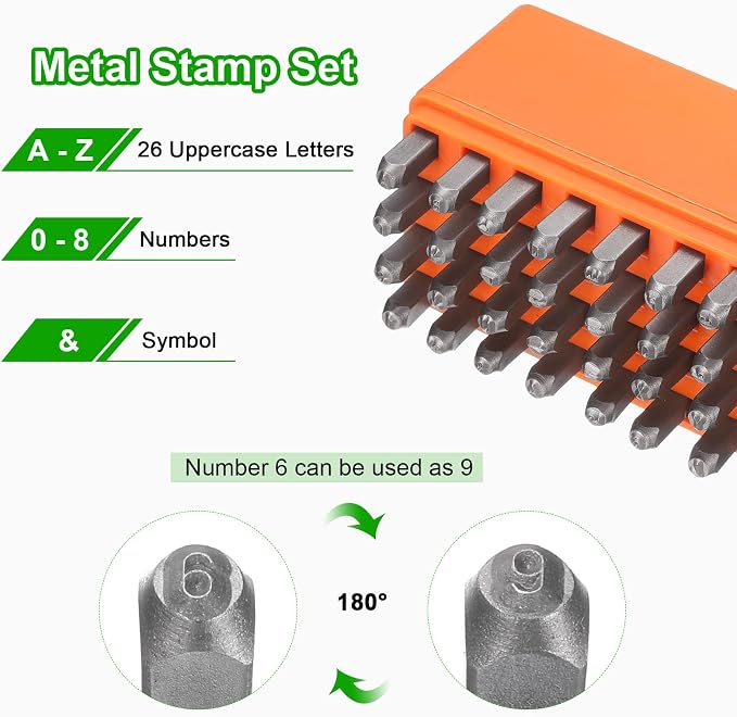 HARFINGTON 36pcs Metal Stamping Kit 1/8" Steel Uppercase Letter and Number - Image 3