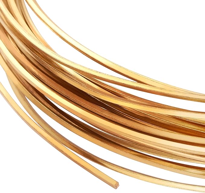 BENECREAT 20 Gauge 33 Feet Square Copper Wire Half Hard Yellow Brass Wire - Image 8