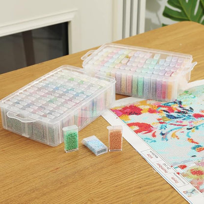 Douorgan 2-Tier Diamond Painting Storage Containers Portable Bead Organizer and - Image 7
