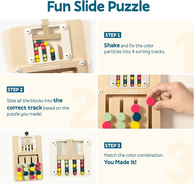 TOP BRIGHT Slide Puzzles for Kids Ages 4-6 Boys Girls, Travel Games Road Trip - Image 4