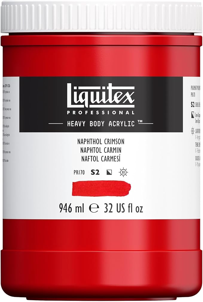 Liquitex Professional Heavy Body Acrylic Paint, 32-oz Pot, Naphthol Crimson by Liquitex