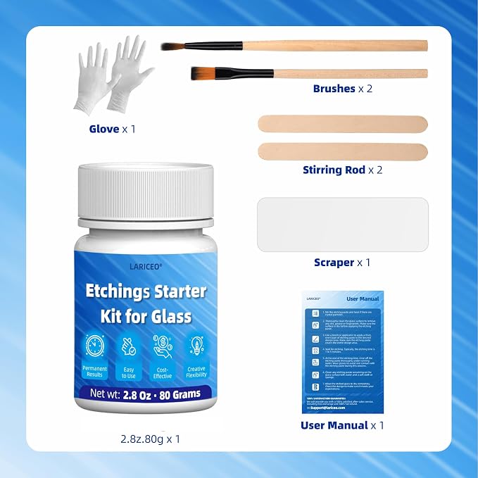 2.8 oz Glassware Etching Kit Creates Permanent Etched Patterns, Etch Starter Kit - Image 5