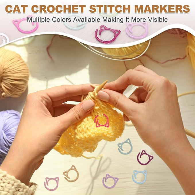 PATIKIL Cat Crochet Stitch Markers, 12 Pack Stitch Marker - Image 3