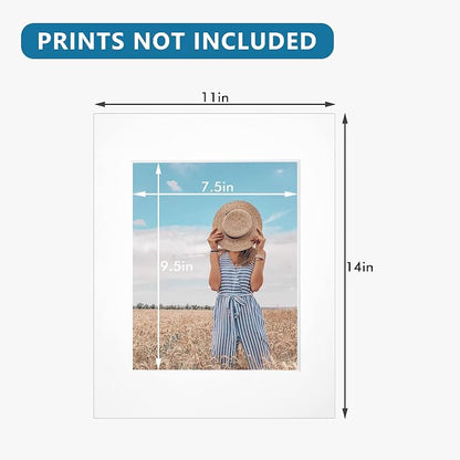 Somime 10 Pack Pre-Cut 11 x 14 White Picture Mats - Image 3