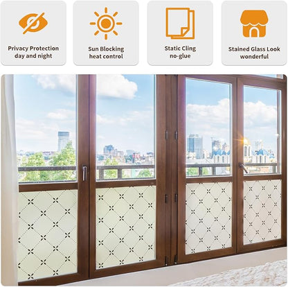 DKTIE Geometric Art Stained Glass Window Film Bathroom Window Privacy Film - Image 9