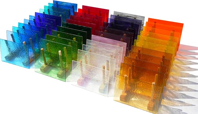 40 Transparent Stained Glass Sheets, 4”x6” Textured Bright Transparency Mosaic - Image 7