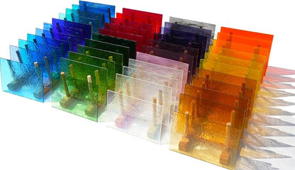 40 Transparent Stained Glass Sheets, 4”x6” Textured Bright Transparency Mosaic - Image 7