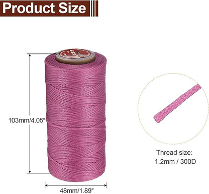 uxcell Flat Leather Sewing Waxed Thread, 140m / 153 Yards Polyester Wax String - Image 2
