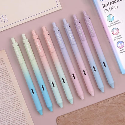Writech Retractable Gel Ink Pens: 8ct Black Ink 0.5mm Fine Point Tip Pen by WRITECH