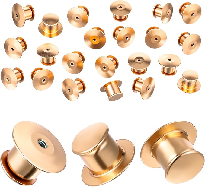 40 Pieces Locking Pin Back Golden Locking Pin Keepers Metal Pins Backs Lockings by Unknown