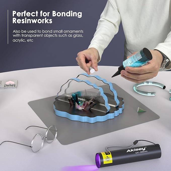 UV Resin Kit with Light, 50g UV Resin with Rechargeable 395NM UV Flashlight - Image 6