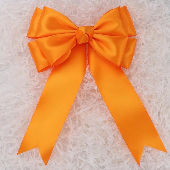 Orange Solid Satin Ribbon 2 Inch 25 Yards Solid Polyester Fabric Ribbon - Image 5