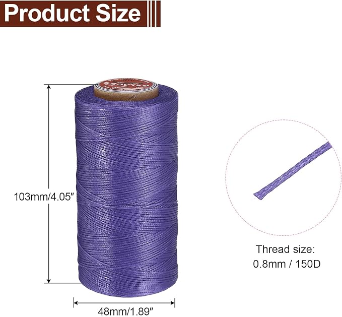 uxcell Flat Leather Sewing Waxed Thread, 270m / 295 Yards Polyester Wax String - Image 2