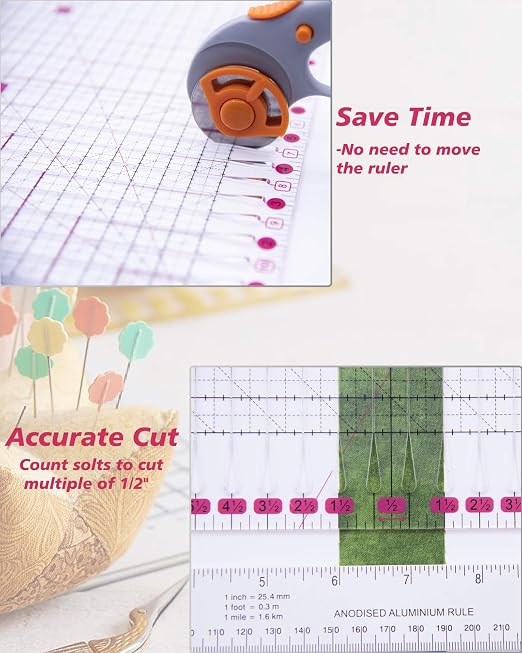 Quilting Ruler for Precise Fabric Cutting 11.5" x 10.5" Quilt Rulers Quilting - Image 4