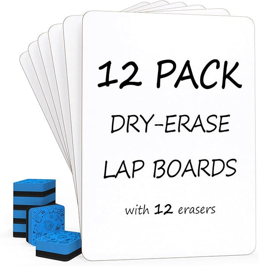 Set of 12 Small White Board Dry Erase Boards Classroom Pack Mini White Boards by Scribbledo