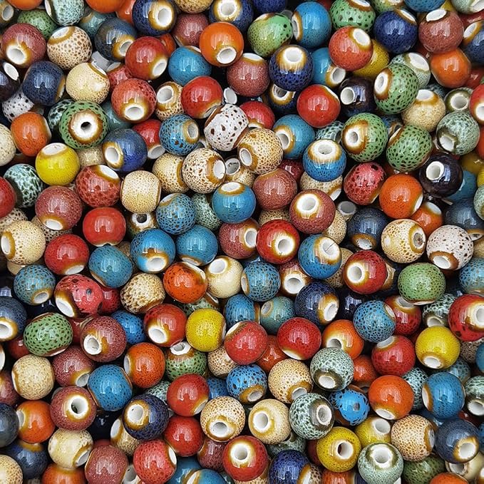 INSPIRELLE 180 Pieces Porcelain Beads Chinese Round Ceramic Beads 8mm - Image 2