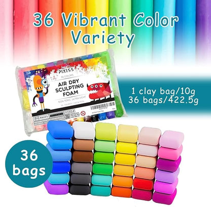 36 Color Air Dry Foam Clay for Sculpting and Cosplay Set - Image 5