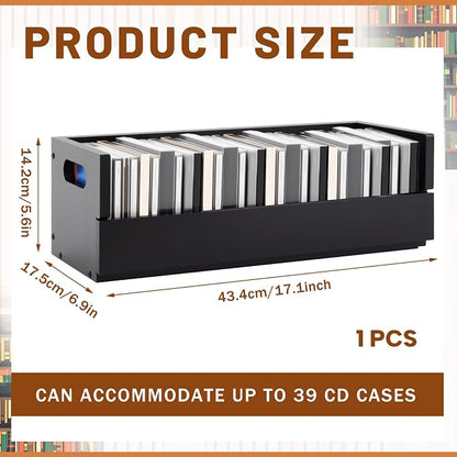 1 Set Wooden CD Storage Box Holder Shelf Cassette Tape Display Racks - Image 2
