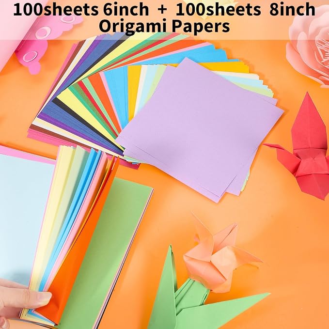 Square Origami Paper, 200 Sheets, 20 Colors Origami Kit - Image 4