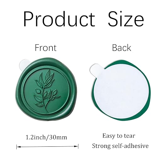PONATIA 50 Pcs Emerald Green Wax Seal Stickers - Image 2