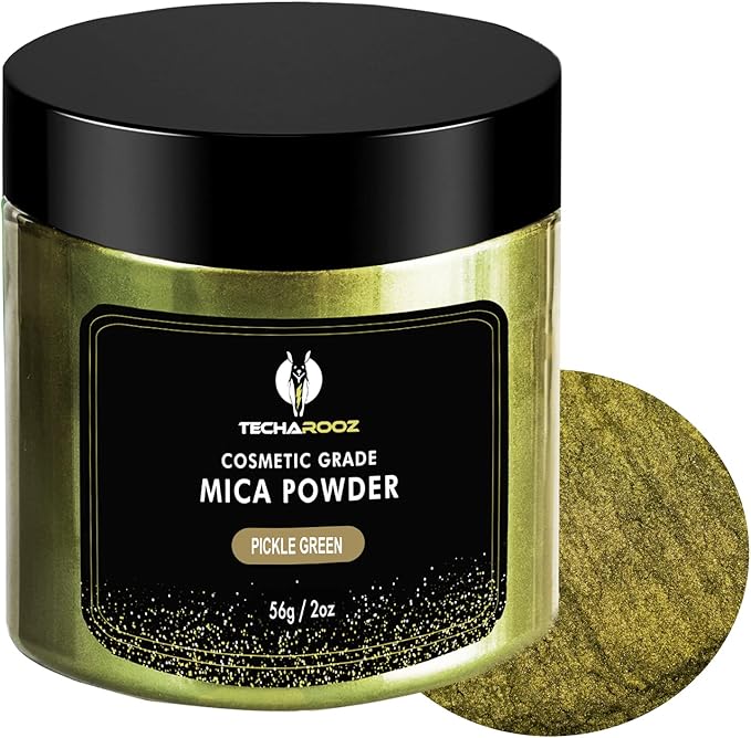 Pickle Green Mica Powder for Epoxy Resin 56g / 2oz. Jar by TECHAROOZ