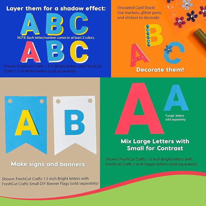 FreshCut Crafts 636 Pcs 1.5 in. Bright Bulletin Board Letters & Numbers - Image 8