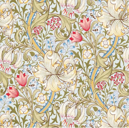 Quera 50 Pack William Morris Cocktail Napkins Golden Lily White Paper Napkins by Quera