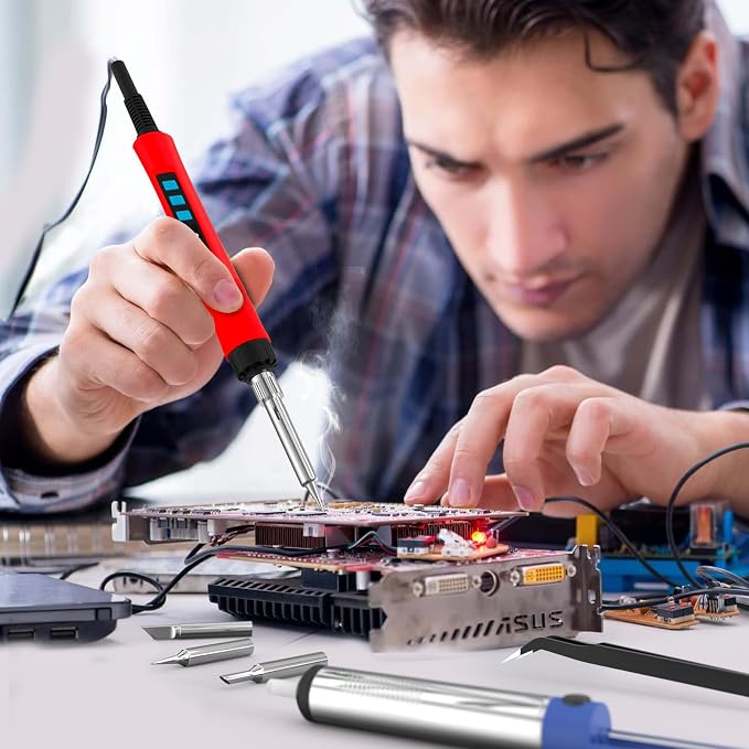 Soldering Iron Kit, 190W Soldering Gun, 110V LED Solder Kit - Image 3