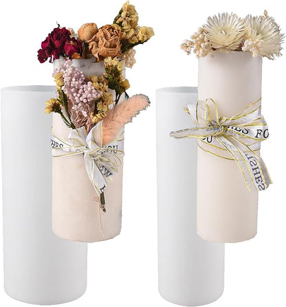2 Pack 6 Inch Cylinder Candle Mold Pillar Candle Molds Taper by ESEDAGESiliconeMold