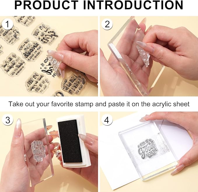 Whaline 4 Sheet Bible Verse Words Clear Stamps Christian God Jesus Silicone - Image 3