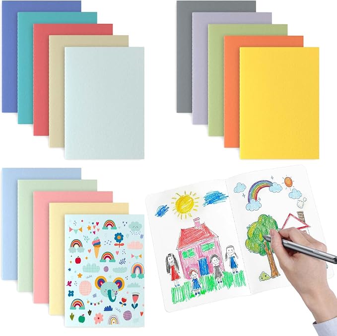 Oucaru Journaling Notebooks A5 Notebook college Blank Sketch Book 16 Pack Small by Oucaru
