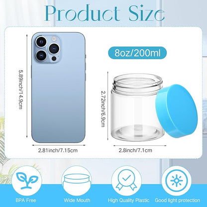 SATINIOR 12 Pack 8 oz Plastic Container Jars - Image 4