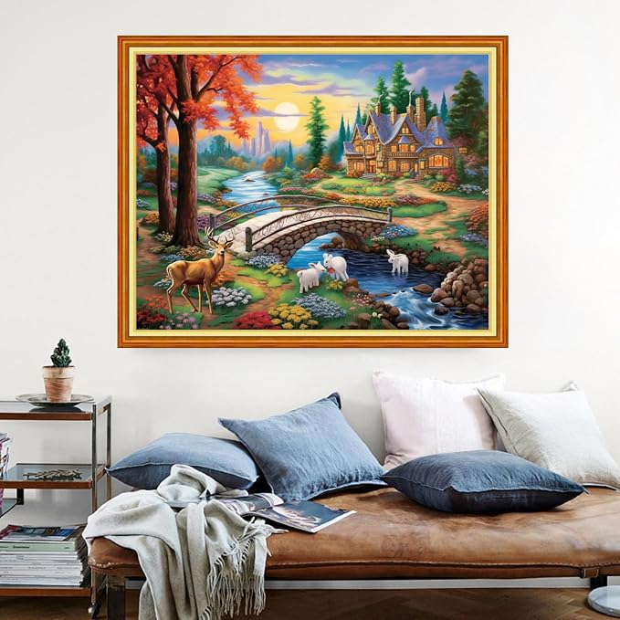 Dimensean Stamped Cross Stitch Kits Full Range of Embroidery Patterns Starter - Image 2