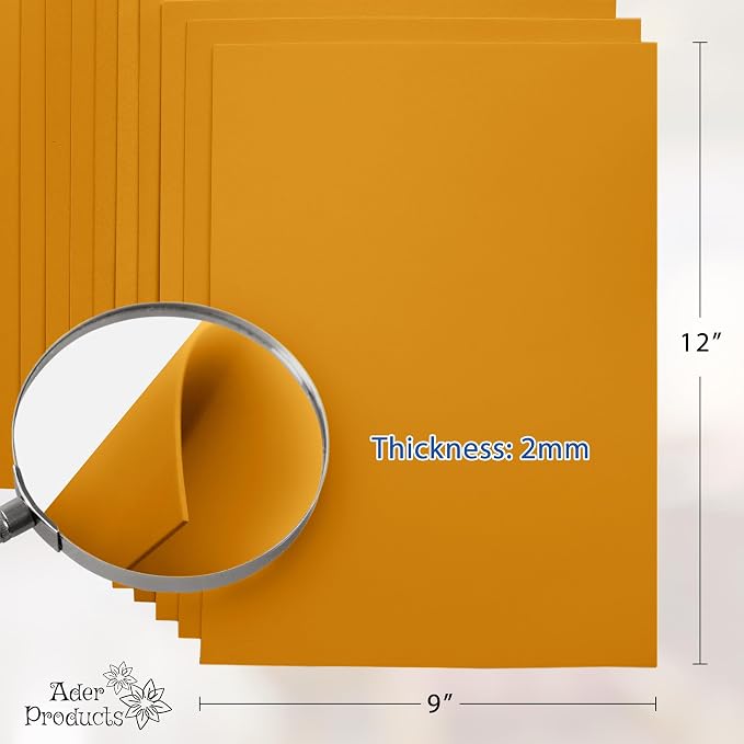 Mustard EVA Foam Sheets for Crafts, 9 x 12 Inch, 2mm Thickness – Ideal for DIY - Image 2