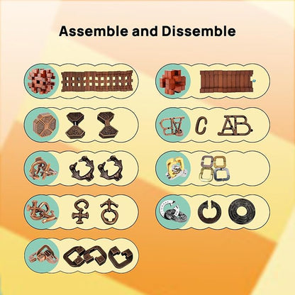 9pcs Difficulty Puzzles Gift for Adults, and Kids Brain Teaser Puzzles Game - Image 2