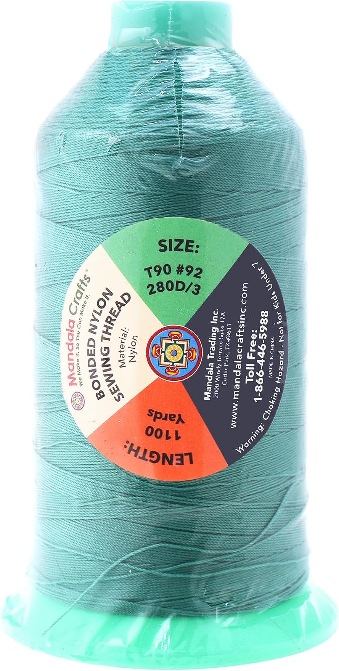 Mandala Crafts Bonded Nylon Thread Aquamarine Heavy Duty Sewing Threads - Image 3